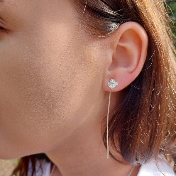 Earrings Algiz Chain Clover - The 4 Harts